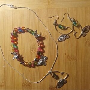 Gold Charm Bracelet with Gemstones